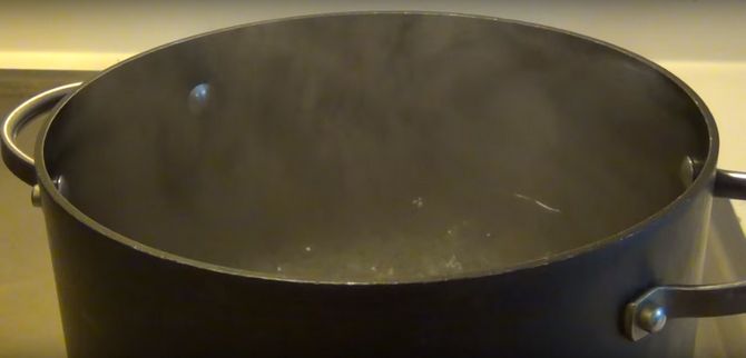 Begin boiling water.