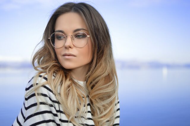 Beautiful girl with glasses