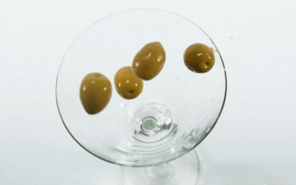 olives in glass